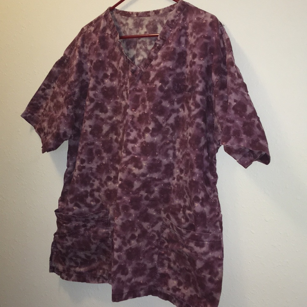 3X Purple tye dyed Scrub top